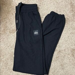 ALO Yoga black waffle Sweatpants